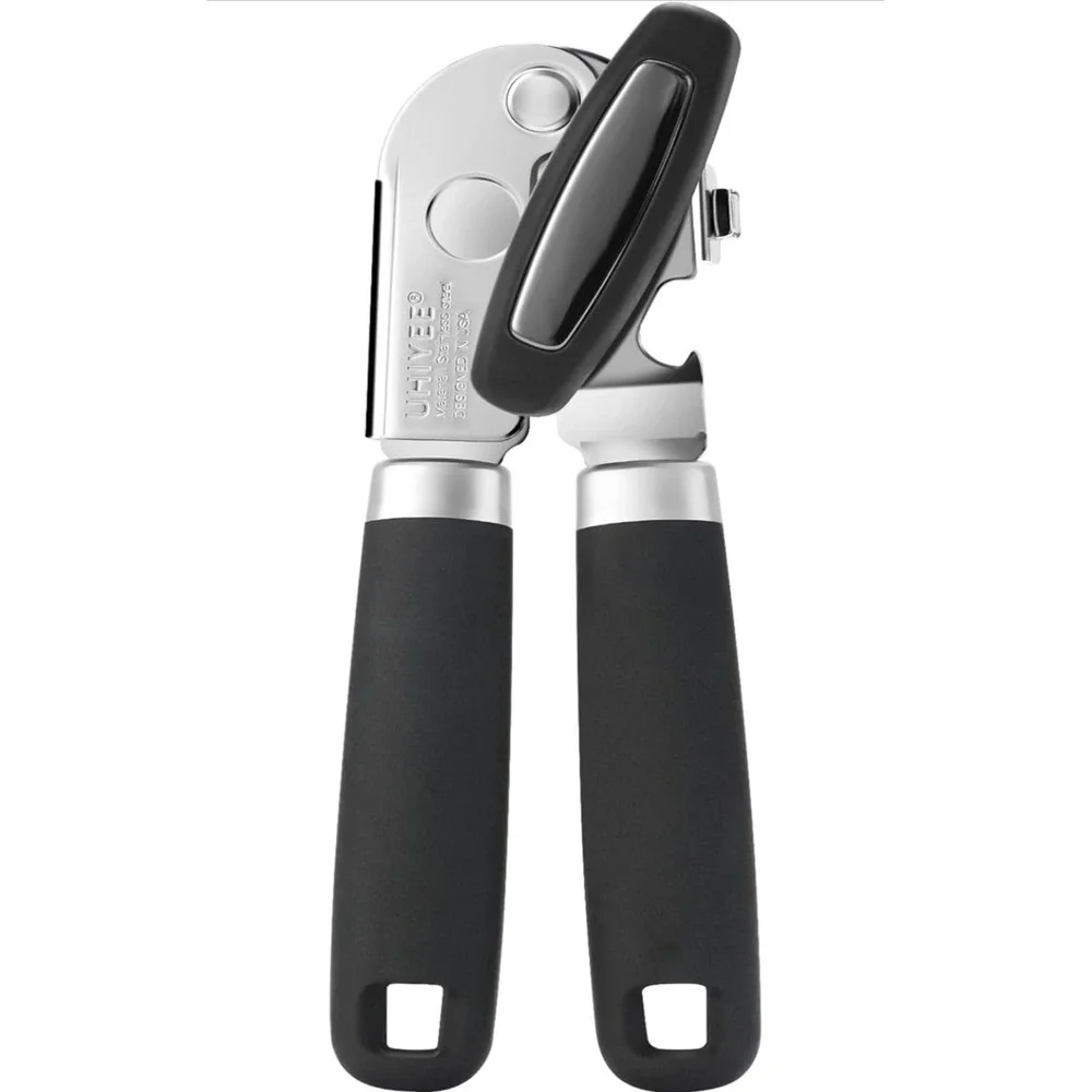 New UHIYEE Hand Held Can Opener Heavy Duty with Magnetic Lid Lifter Black 1285Rk